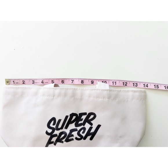 Nordstrom Super Fresh Canvas Tote Cream Beige Reusable Shopping Mini Lunch Bag - Picture 8 of 9